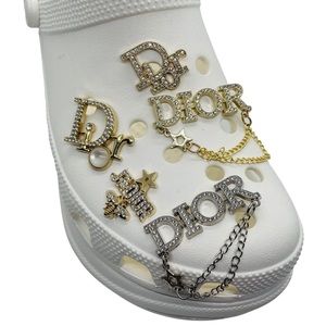 5 PC DIOR LUX BUNDLE (SILVER&GOLD) CHARMS FOR CROCS